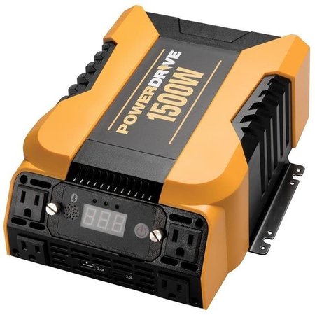 POWERDRIVE PowerDrive PD1500 1500W Bluetooth Power Inverter with 4 AC 2 USB & APP Interface PD1500